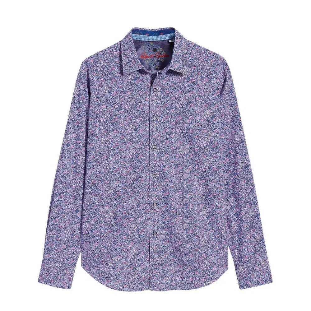 Robert Graham 'Precision' Mens Variegated Button Down Shirt - Picture 6 of 13